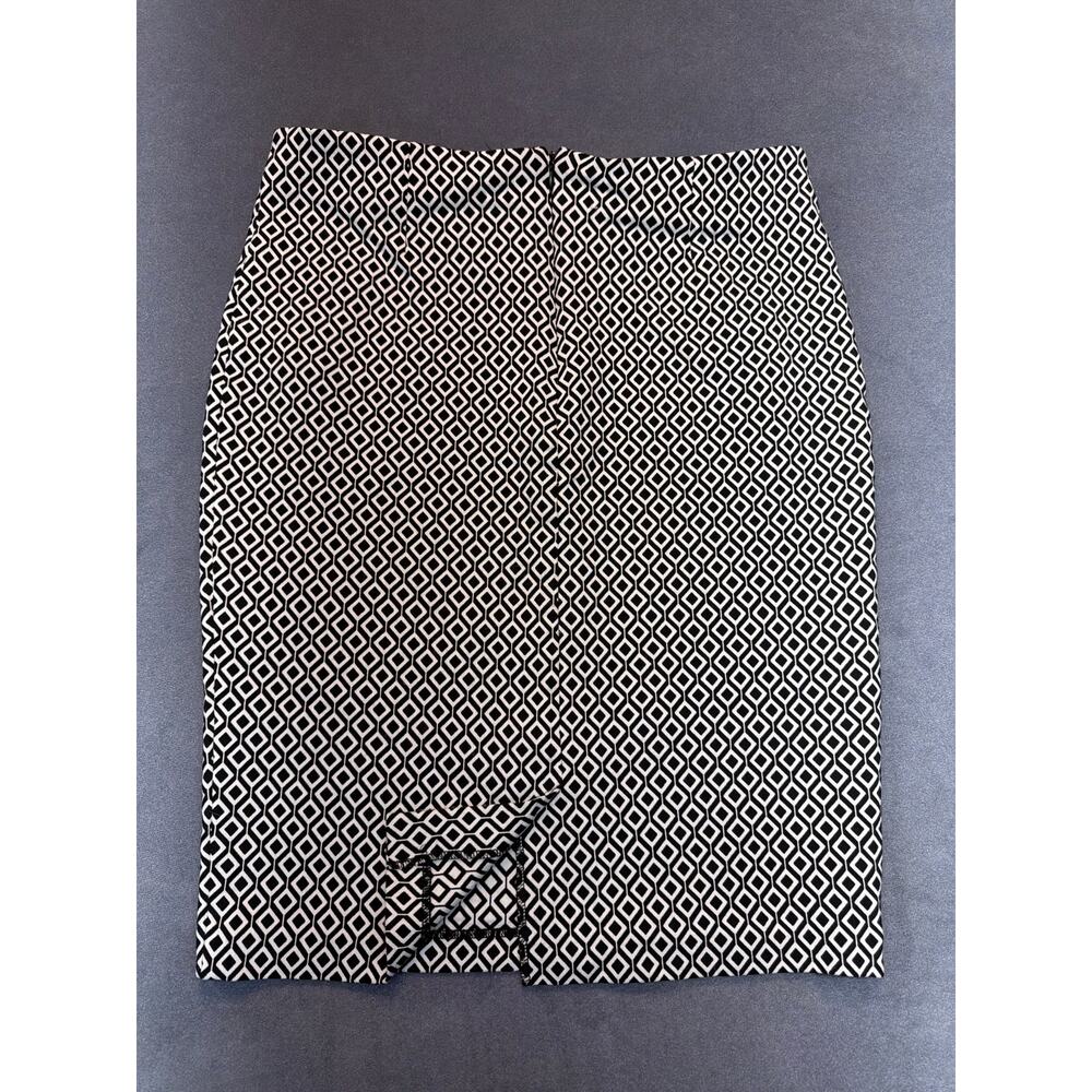 Mosaic & Co. Geometric Black & White Pencil Skirt Faux Pockets Size XL - Picture 9 of 10
